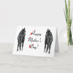 Tarjeta del día de la madre para caballos/feos