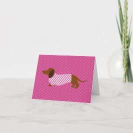 Tarjeta del Día de la Madre para Dachshund Rosa