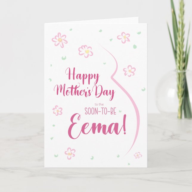Tarjeta del Día de la Madre para Eema Embarazada (Anverso)