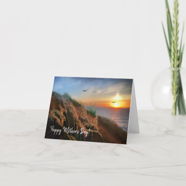 Tarjeta del Día de la Madre para el atardecer de C (Anverso)