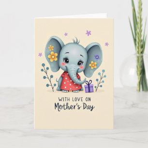 Tarjeta del Día de la Madre para Elefante Infantil