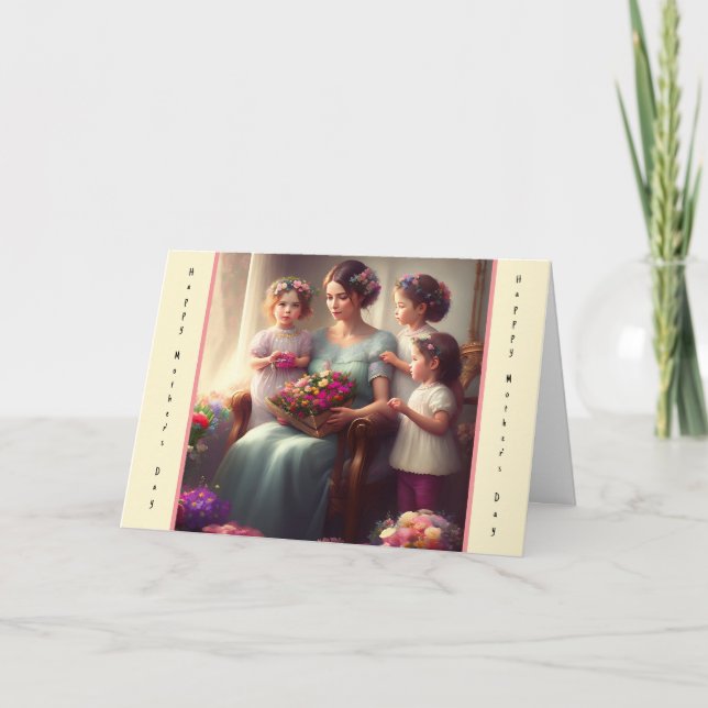 Tarjeta del día de la madre para esposa con tres h (Anverso)