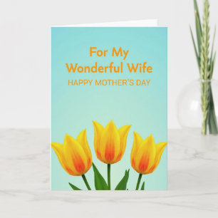 Tarjeta del Día de la Madre para esposa floral