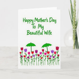 Tarjeta del Día de la Madre para Esposa Vibrante