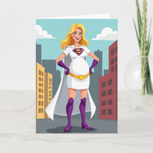 Tarjeta del Día de la Madre para futura Mamá Heroí