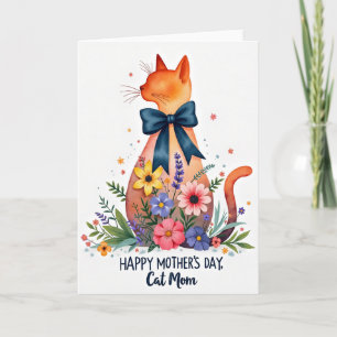 Tarjeta del Día de la Madre para Gatas Botánicas