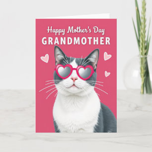 Tarjeta del Día de la Madre para Gatita con Gafas