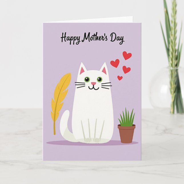 Tarjeta del Día de la Madre para Gato Dulce (Anverso)