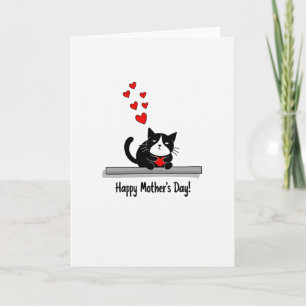 Tarjeta del Día de la Madre para gato esmoquin