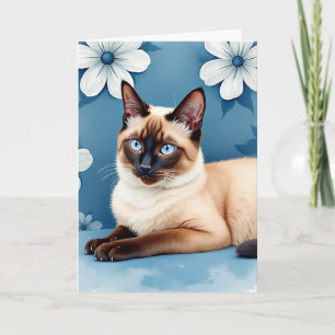 Tarjeta del Día de la Madre para Gatos de Ojos Azu