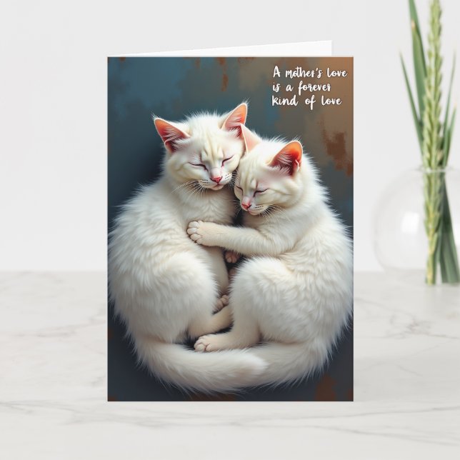 Tarjeta del Día de la Madre para Gatos Dulces (Anverso)