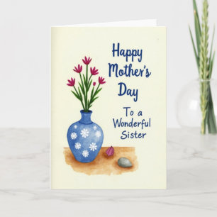 Tarjeta del Día de la Madre para hermana con acuar