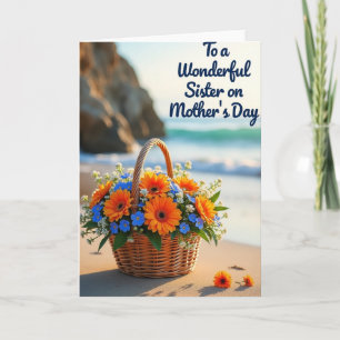 Tarjeta del Día de la Madre para hermana con tema