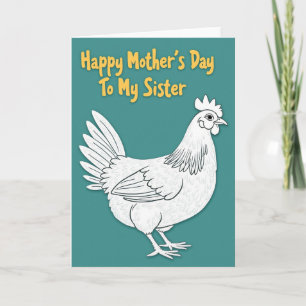 Tarjeta del Día de la Madre para Hermana Gallinas