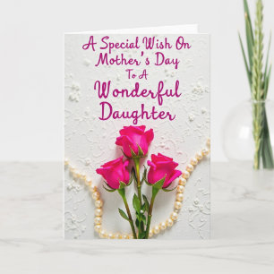 Tarjeta del Día de la Madre para Hija Rosebud