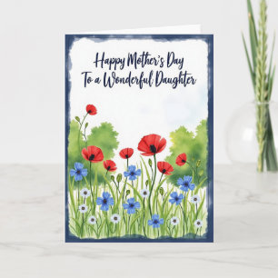 Tarjeta del Día de la Madre para Hijas con Acuarel