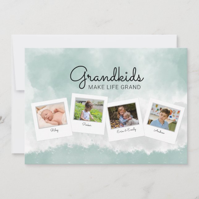 Tarjeta del Día de la Madre para la abuela con col (Anverso)