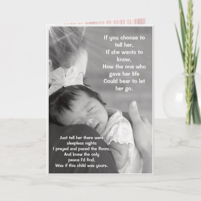 Tarjeta del Día de la Madre - Para la madre adopti (Anverso)