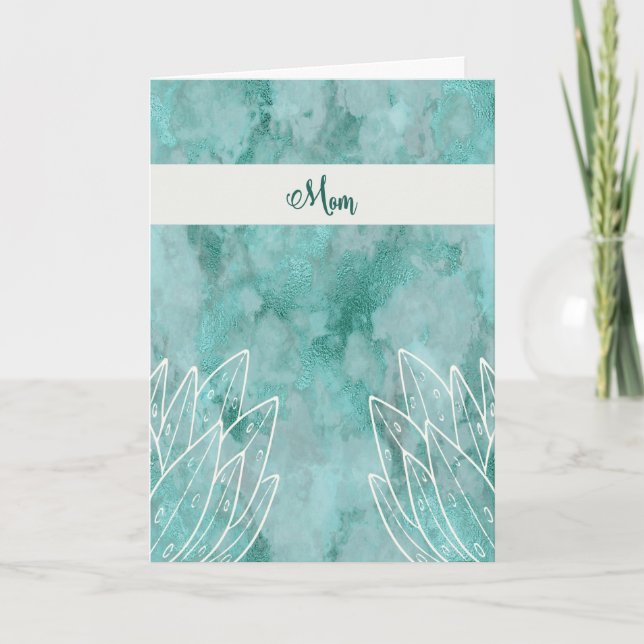 Tarjeta del día de la madre para la madre turquesa (Anverso)