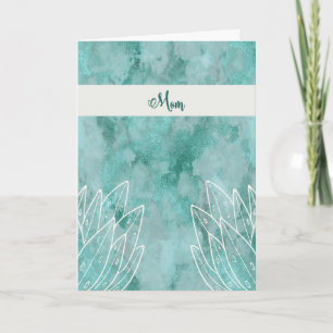Tarjeta del día de la madre para la madre turquesa