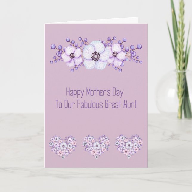 Tarjeta del Día de la Madre para la maravillosa tí (Anverso)