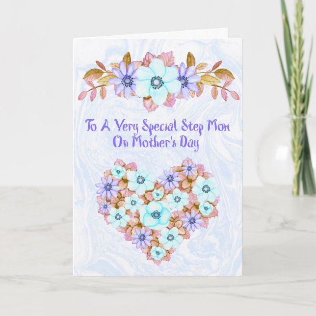 Tarjeta del día de la madre para las flores de lav (Anverso)