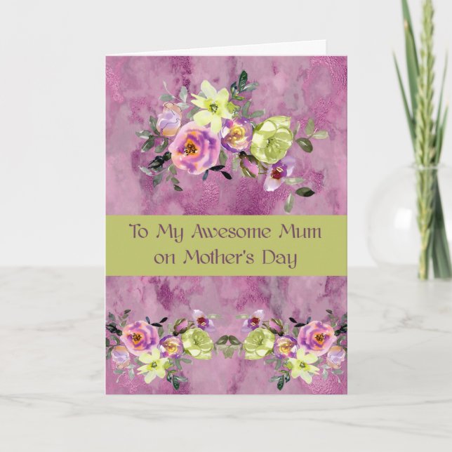 Tarjeta del Día de la Madre para las flores de Mam (Anverso)