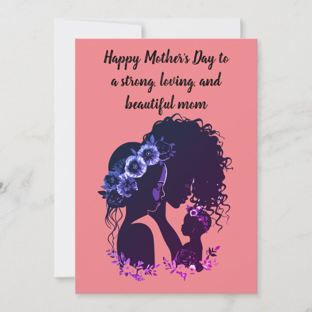 Tarjeta del día de la madre para madre afroamerica (Anverso)