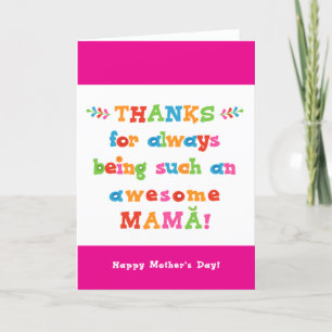 Tarjeta del Día de la Madre para Mamă