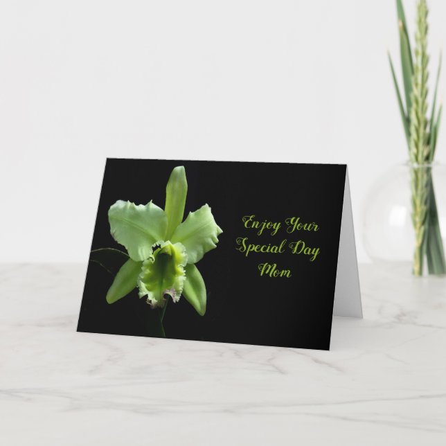 Tarjeta del Día de la Madre para mamá con orquídea (Anverso)