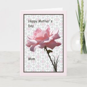 Tarjeta del Día de la Madre para Mamá con Rosa Ros