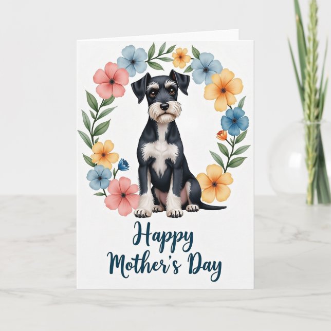 Tarjeta del Día de la Madre para Mamá Perro (Anverso)