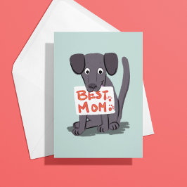 Tarjeta del Día de la Madre para Mamá Perro Gris