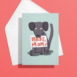 Tarjeta del Día de la Madre para Mamá Perro Gris