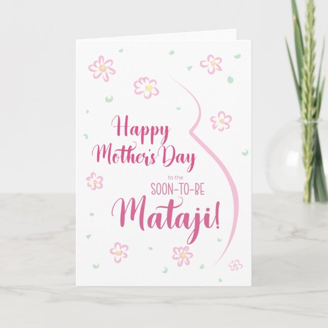 Tarjeta del Día de la Madre para Mataji embarazada (Anverso)