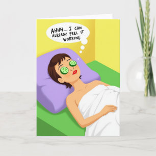 Tarjeta del Día de la Madre para Mujer Relajada