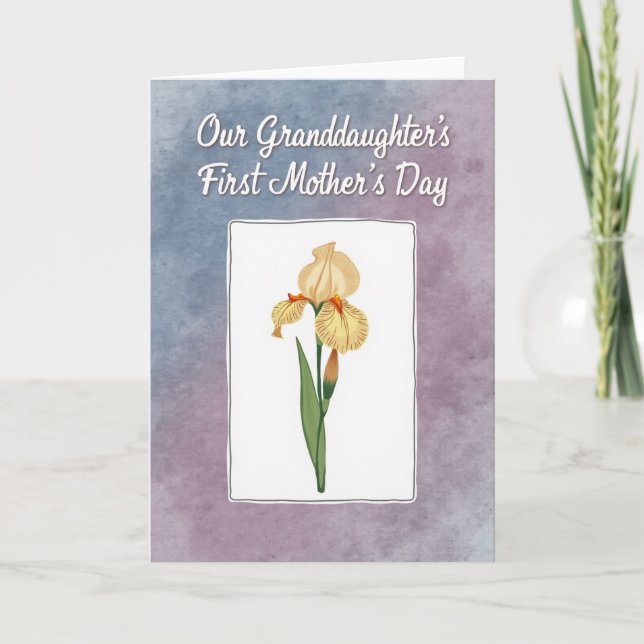 Tarjeta del Día de la Madre para Nieta Floral (Anverso)