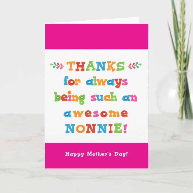 Tarjeta del Día de la Madre para Nonnie (Anverso)