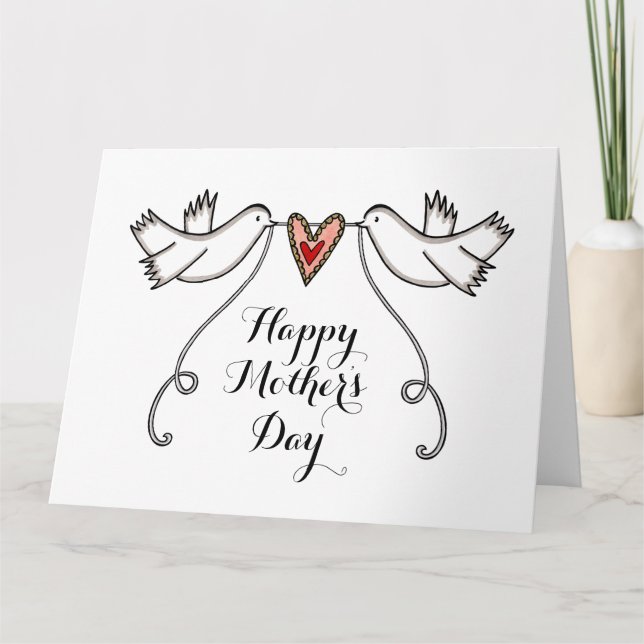 Tarjeta del día de la madre para palomas blancas p (Anverso)