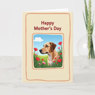Tarjeta del Día de la Madre para Pastizal de Perro
