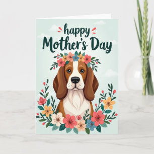 Tarjeta del Día de la Madre para Perrita Floral