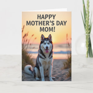 Tarjeta del Día de la Madre para Perro Costero