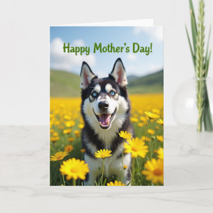 Tarjeta del Día de la Madre para Perro de Ojos Azu