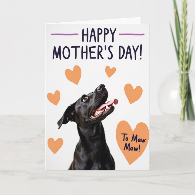 Tarjeta del Día de la Madre para Perros Dulces (Anverso)
