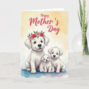 Tarjeta del Día de la Madre para Perros Esponjosos