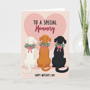 Tarjeta del Día de la Madre para Perros Florales