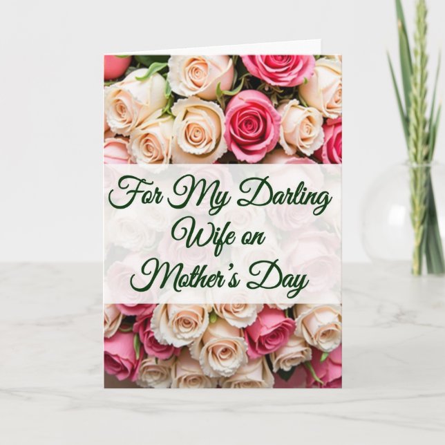 Tarjeta del Día de la Madre para Querida Esposa (Anverso)