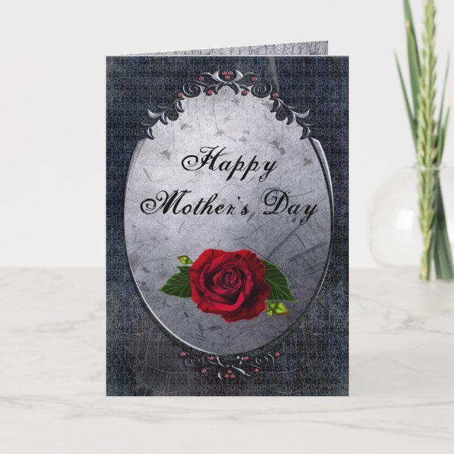 Tarjeta del Día de la Madre para Rosa gótico y tel (Anverso)