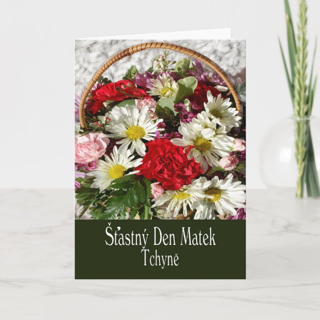 Tarjeta del día de la madre para suegra en checo (Anverso)