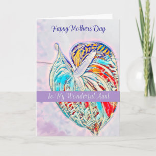 Tarjeta del día de la madre para tía con antrurio